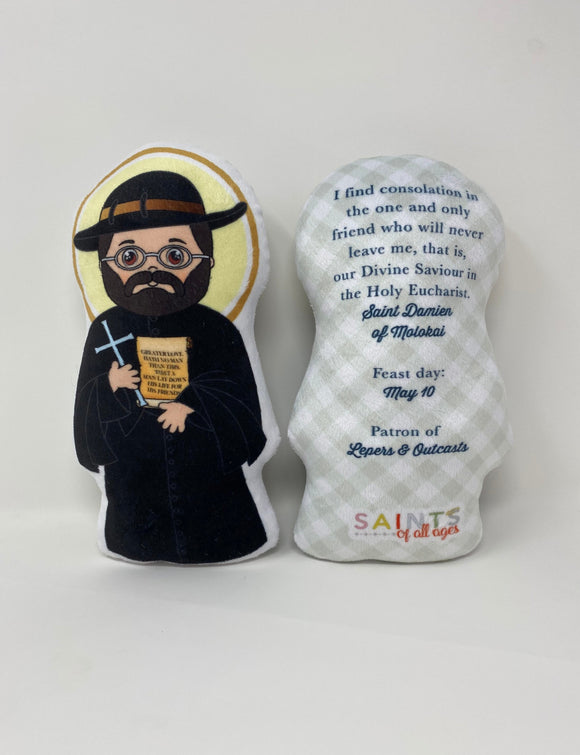Saint Damien of Molokai Stuffed Doll. Saint Gift. Easter Gift. Baptism. Catholic Baby Gift. St Damien Children's Doll. Saint Damien