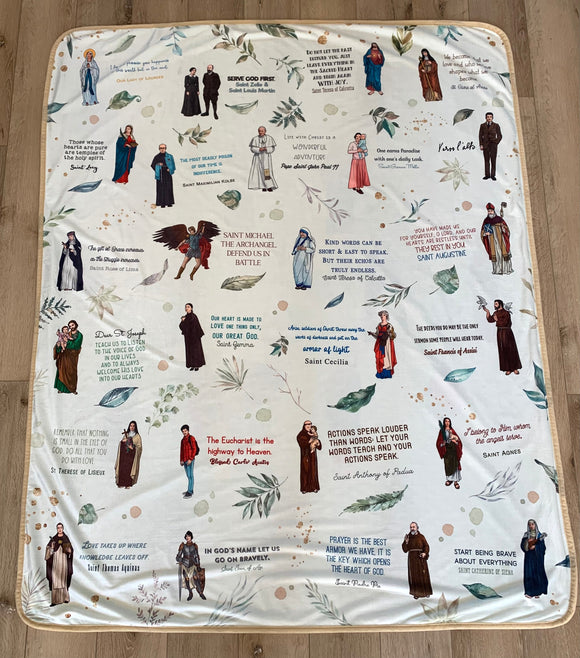 Saint quotes pattern Ultra soft throw Blanket. Saints Prayer Blanket. 50 x 60