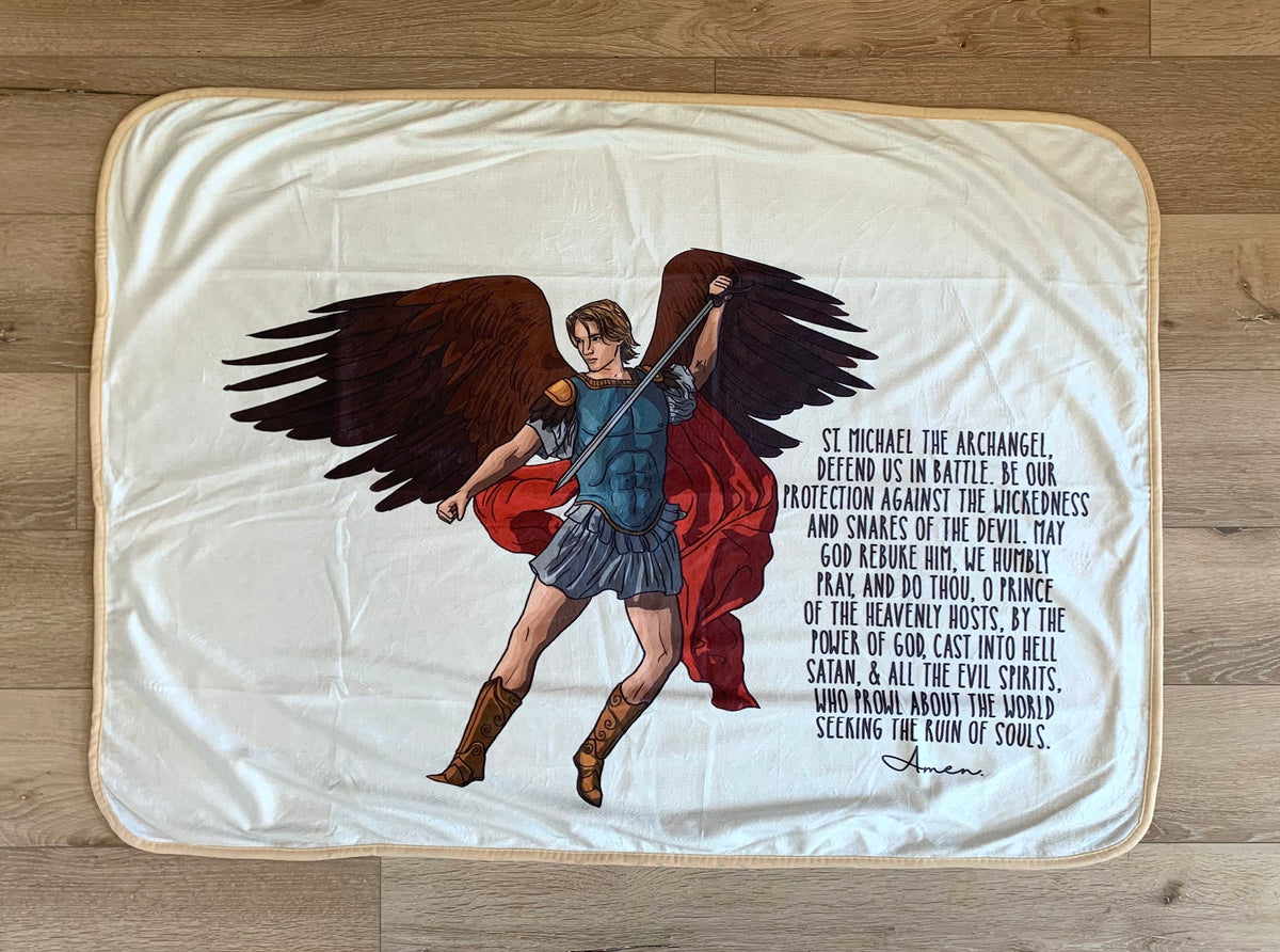 Saint Michael the Archangel Ultra soft baby Blanket. Saints Prayer