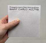 Set of 3 Inspirational Catholic Men Sticky Notepads. Catholic Christmas Sticky Note Gift Set. Carlo, Frassati and Pope Leo sticky notes