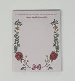 Set of 3 Inspirational Saint Floral Sticky Notepads. Catholic Christmas Sticky Note Gift. Serve the Lord sticky notes. JPII sticky. Imelda
