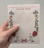 Set of 3 Inspirational Saint Floral Sticky Notepads. Catholic Christmas Sticky Note Gift. Serve the Lord sticky notes. JPII sticky. Imelda