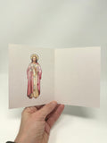 Saint Maximilian Kolbe Folded Note Cards. If angels could be jealous folded Notecard. Catholic gift. First communion thank you note.