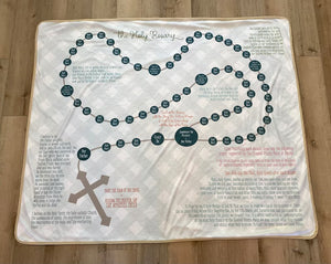 The Holy Rosary Ultra soft throw Blanket. Prayer Blanket. 50 x 60" Catholic Prayer Blanket. Baptism Gift. Catholic. Hail Mary, Glory be