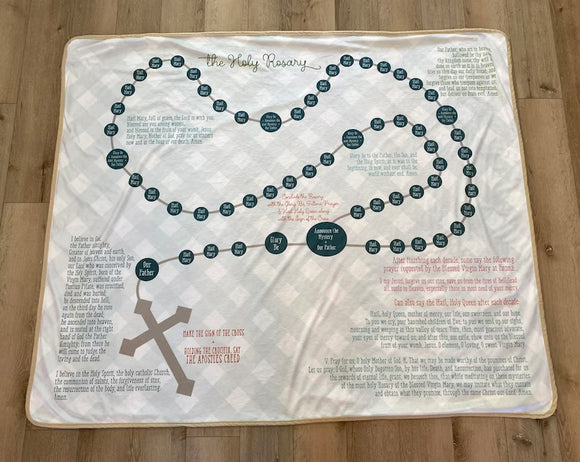 The Holy Rosary Ultra soft throw Blanket. Prayer Blanket. 50 x 60