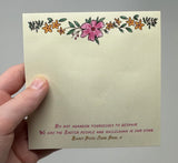 Set of 3 Inspirational Saint Floral Sticky Notepads. Catholic Christmas Sticky Note Gift. Serve the Lord sticky notes. JPII sticky. Imelda