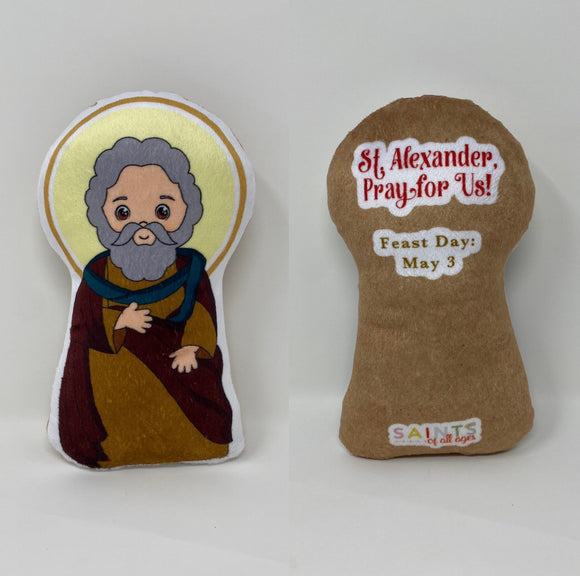 Saint Alexander Stuffed Doll. Saint Gift. Easter Gift. Baptism. Catholic Baby Gift. St Alexander Children's Doll. Saint Alexander gift.