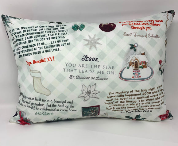 Christmas pillow with saint quotes. Jesus you are the star Pillow. Christian Gift. Catholic Christmas Gift. John Paul II CHRISTMAS Gift.