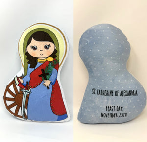 St. Catherine of Alexandria Stuffed Saint Doll. Saint Gift. Easter Gift. Baptism. Catholic Baby Gift. Saint Catherine Gift. St. Catherine Doll.