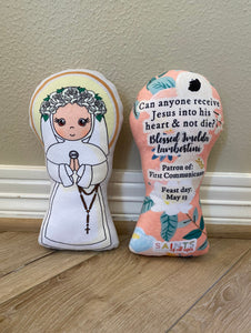 Blessed Imelda Stuffed Saint Doll. Saint Gift. Easter Gift. Baptism. Catholic Baby Gift. Imelda Gift. Imelda Children's Doll. First communion doll.