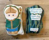 St Patrick Prayer Stuffed Doll. Saint Gift. Easter Gift. Baptism. Catholic Baby Gift. St Patrick Stuffed Doll. St Patrick gift.