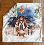 18" Christmas Nativity Soft Lovey Mini Blanket. Baby Prayer Blanket. Lovie Blanket. Baby Nursery. Baptism Gift. Christmas Baby Gift. Christmas lovey
