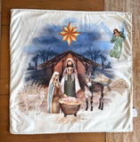 18" Christmas Nativity Soft Lovey Mini Blanket. Baby Prayer Blanket. Lovie Blanket. Baby Nursery. Baptism Gift. Christmas Baby Gift. Christmas lovey