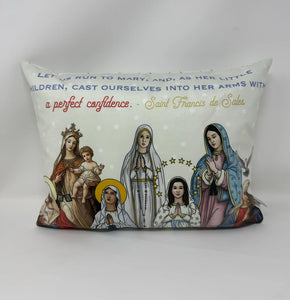 Let us run to Mary pillow. Our lady Marian Pillow. Baptism Gift. Children's & Nursery Decor, Christian Catholic Gift. First Communion Gift.