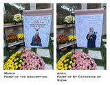 Set of Catholic garden flags. Our lady and Saint themed garden flag set. Catholic gift. Catholic Christmas. Marian garden.