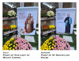 Set of Catholic garden flags. Our lady and Saint themed garden flag set. Catholic gift. Catholic Christmas. Marian garden.