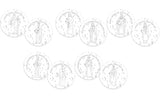 Set of 20 — 4” DIY coloring Circle Ornaments — 40 total saints. Card stock coloring catholic saint Ornaments. Catholic Christmas