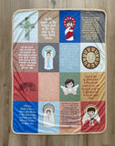 My Catholic prayers Ultra soft baby Blanket. Saints Prayer Blanket. 30x40” Catholic Saint Quote Blanket. Baptism Gift. Catholic