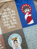 My Catholic prayers Ultra soft baby Blanket. Saints Prayer Blanket. 30x40” Catholic Saint Quote Blanket. Baptism Gift. Catholic