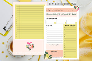Daily Task notepad. Saint Gianna Daily notepad. Catholic Gift notepad. Hostess gift. Christmas gift. Inspirational daily notepad