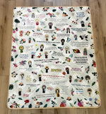 Saint quotes pattern Ultra soft throw Blanket. Saints Prayer Blanket. 50 x 60" Catholic Saint Quote Blanket. Baptism Gift. Catholic. Rainbow