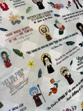 Saint quotes pattern Ultra soft throw Blanket. Saints Prayer Blanket. 50 x 60" Catholic Saint Quote Blanket. Baptism Gift. Catholic. Rainbow