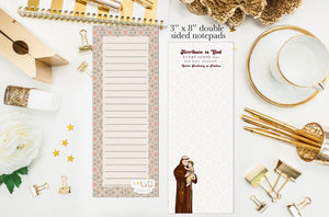 St Anthony 3x8 notepad. Saint Anthony notepad. Catholic Gift notepad. Hostess gift. Teacher Gift. Catholic gift. Attribute to God every good