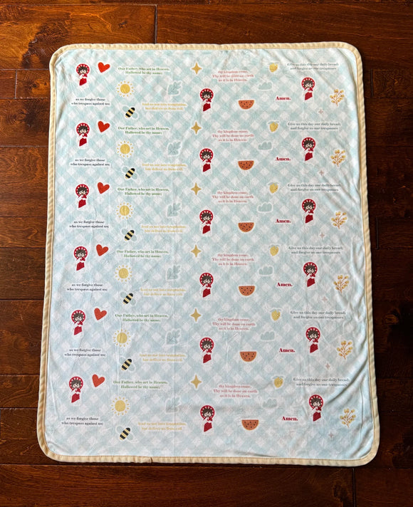 Our Father who art in Heaven Catholic Ultra soft throw Blanket. Our Father Prayer Blanket. 30x40