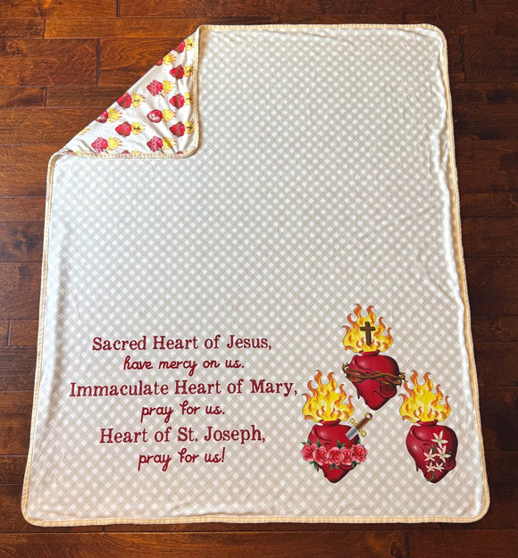 Sacred heart of Jesus Ultra soft throw Blanket. Prayer Blanket. 50 x 60