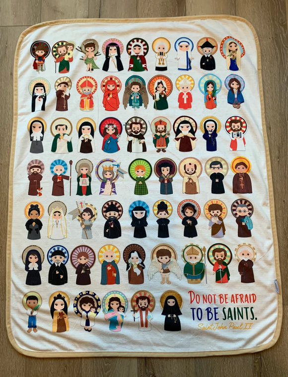 Do not be afraid to be Saints Saints Ultra soft baby Blanket. Saints Prayer Blanket. 30x40” Catholic Saint Quote Blanket. Baptism Gift. Catholic