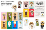 My Saints Static cling Play set. Set of 12, 3" Static Cling Saints with Coordinating booklet. Saint Cling stickers. Baptism Gift. Communion.