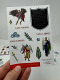 Set of 10 - 4x6 Vinyl Catholic and Saint Stickers. Saint Vinyl Sticker Set. Saint Vinyl Decal Set. Catholic Gift. 4x6 vinyl sheets
