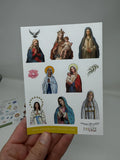 Set of 10 - 4x6 Vinyl Catholic and Saint Stickers. Saint Vinyl Sticker Set. Saint Vinyl Decal Set. Catholic Gift. 4x6 vinyl sheets