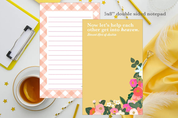 Now let's help each other get into heaven notepad. Blessed Karl of Austria notepad. Catholic Gift notepad. Hostess gift. Christmas gift