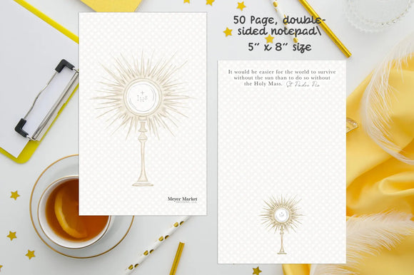 Padre Pio Eucharist notepad. Holy Mass notepad. Catholic Gift notepad. Hostess gift. Christmas gift. It would be easier for the world