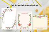 Set of 3 Inspirational Saint Floral Sticky Notepads. Catholic Christmas Sticky Note Gift. Serve the Lord sticky notes. JPII sticky. Imelda