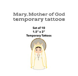 Mary, Mother of God Temporary Tattoo Set. First Holy Communion Gift. St. Mary gift. Hail Mary Tattoo. Catholic Gift. Catholic Tattoo.