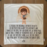 18" Saint Michael Ultra Soft Lovey Blanket. Michael Blanket. Lovie Blanket. Baby Mini Blanket. Catholic Baptism Gift. Catholic Saint