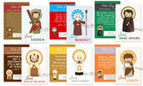 Inspirational Men Saints Learning Cards. Set of 27 Catholic Men Saint Cards. First Communion. Baptism. Catholic Gift. Saint Learning.