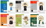 Inspirational Men Saints Learning Cards. Set of 27 Catholic Men Saint Cards. First Communion. Baptism. Catholic Gift. Saint Learning.