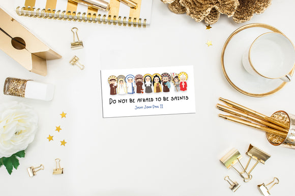 Set of 50 or 100 Do not be afraid to be Saints Sticker set. Kids Saint Stickers. First Communion Gift. Homeschooling. Catholic Sticker Gift.