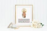Saint Hubert print. Saint Hubert Wall Art Poster. Nursery Art. Kids Prayer Print Poster. Catholic Poster. Baptism Gift. Hubert prayer print.