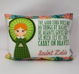St. Zelie pillow. St. Zelie prayer pillow. Christian Catholic Gift. Baptism Gift. Saint pillow. First Holy Communion gift. Carry on Bravely.