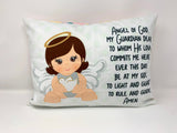Angel of God pillow. Baptism Gift. Children's pillow. Nursery Decor Christian Catholic Gift. First Communion Gift. Angel of God my Guardian.