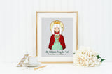 Saint Adelaide poster print. Saint Adelaide Wall Art Poster. Catholic Print. Baptism Gift. First Communion Gift. Saint Adelaide Gift.