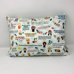 Catholic Saints pillow. Baptism Gift. Mother Teresa, Hail Mary, St. Michael Pillow. Catholic Gift. First Communion Gift. Saint Quotes Pillow