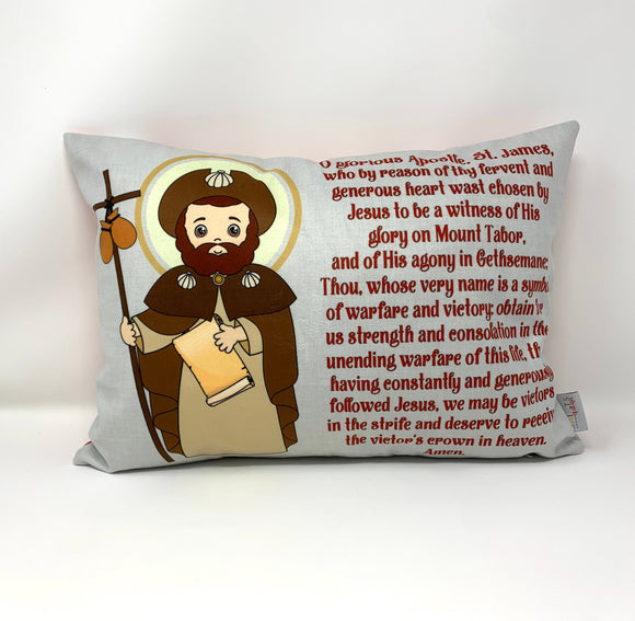 Saint James pillow. St James prayer pillow. Baptism Gift. First Communion gift. Catholic. First Communion. St. James Gift.
