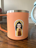 Set of 12 Marian - 2" Vinyl Waterproof Saint Stickers. 8" x 5" Our Lady Water bottle Vinyl Stickers. Vinyl Decal Set. Catholic Gift.
