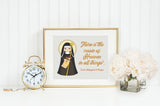 Saint Hildegard of Bingen poster print. St. Hildegard Wall Art. First Communion. Kids Room. Prayer Poster. Catholic Poster. Baptism Gift