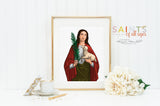 Saint Agnes poster print. St. Agnes Wall Art Poster. First Communion. Kids Room. Prayer Poster. Catholic Poster. Baptism Gift. Agnes gift.